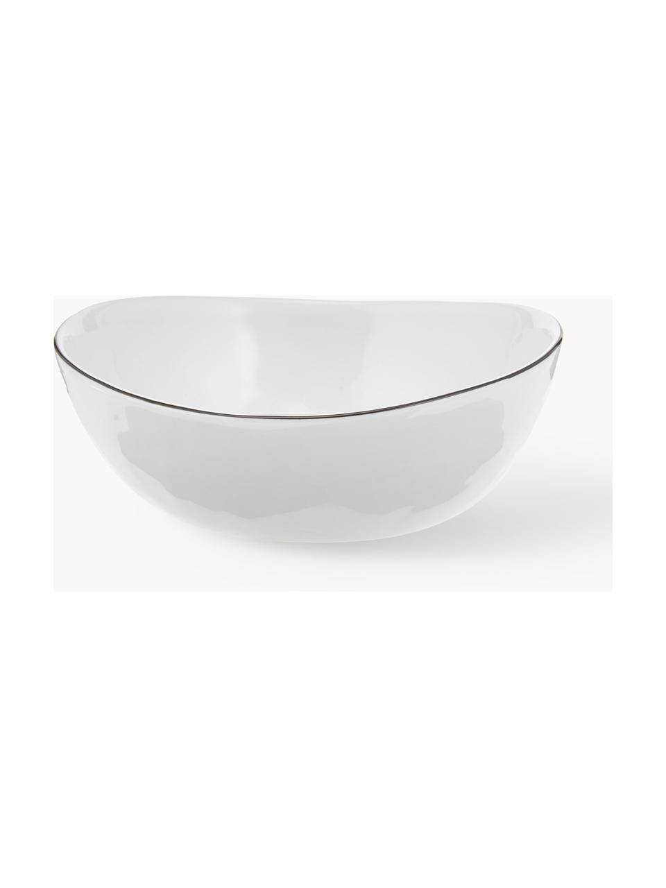 Ručne vyrobená miska z porcelánu Salt, Ø 17 cm, 4 ks, Porcelán, Biela, Š 17 x H 15 cm