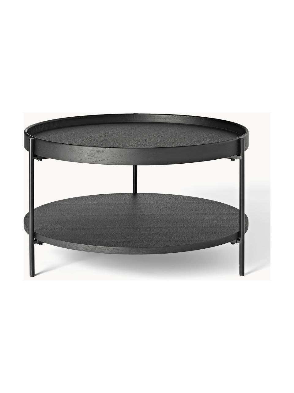 Table basse ronde Renee, Noir, Ø 69 cm