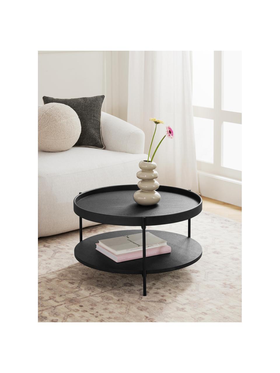 Table basse ronde Renee, Noir, Ø 69 cm