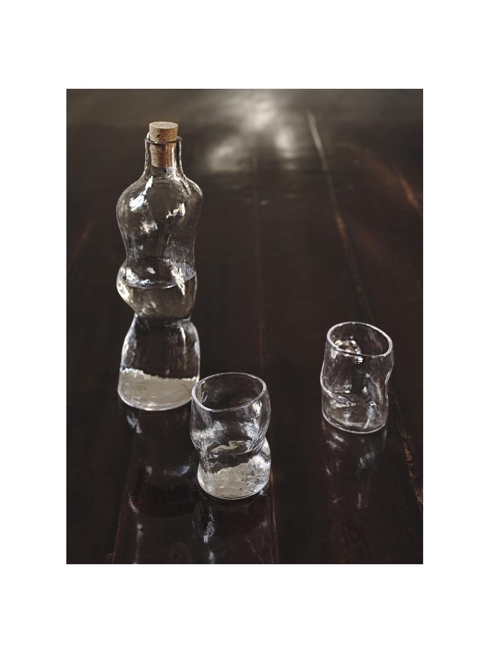 Mundgeblasene Wassergläser Dimple, 2er-Set, Glas, gehämmert und mundgeblasen, Transparent, Ø 8 x H 9 cm, 270 ml