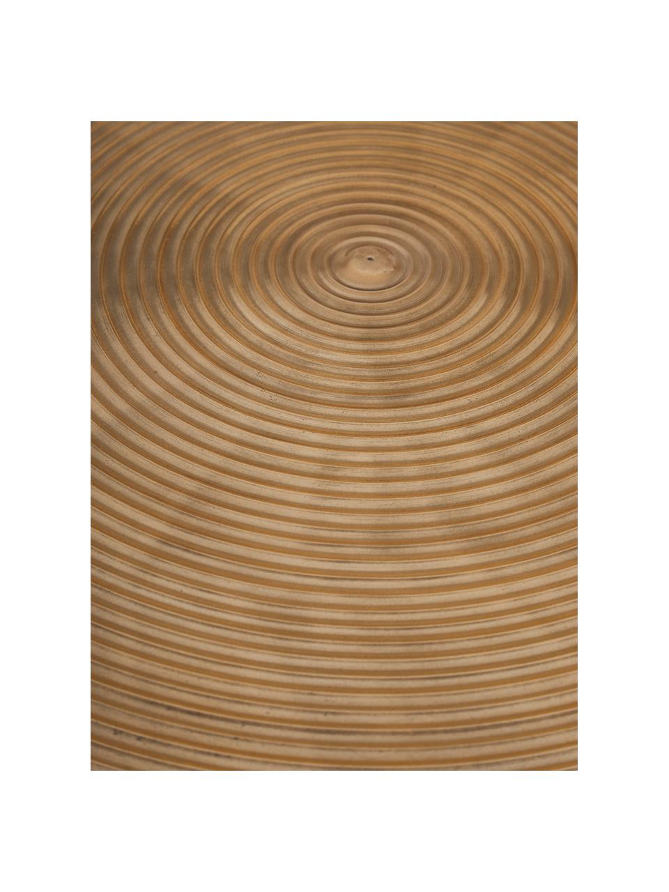 Table ronde dorée Hypnotising, Ø 92 cm, Aluminium, laqué, Couleur laitonnée, Ø 92 x haut. 76 cm