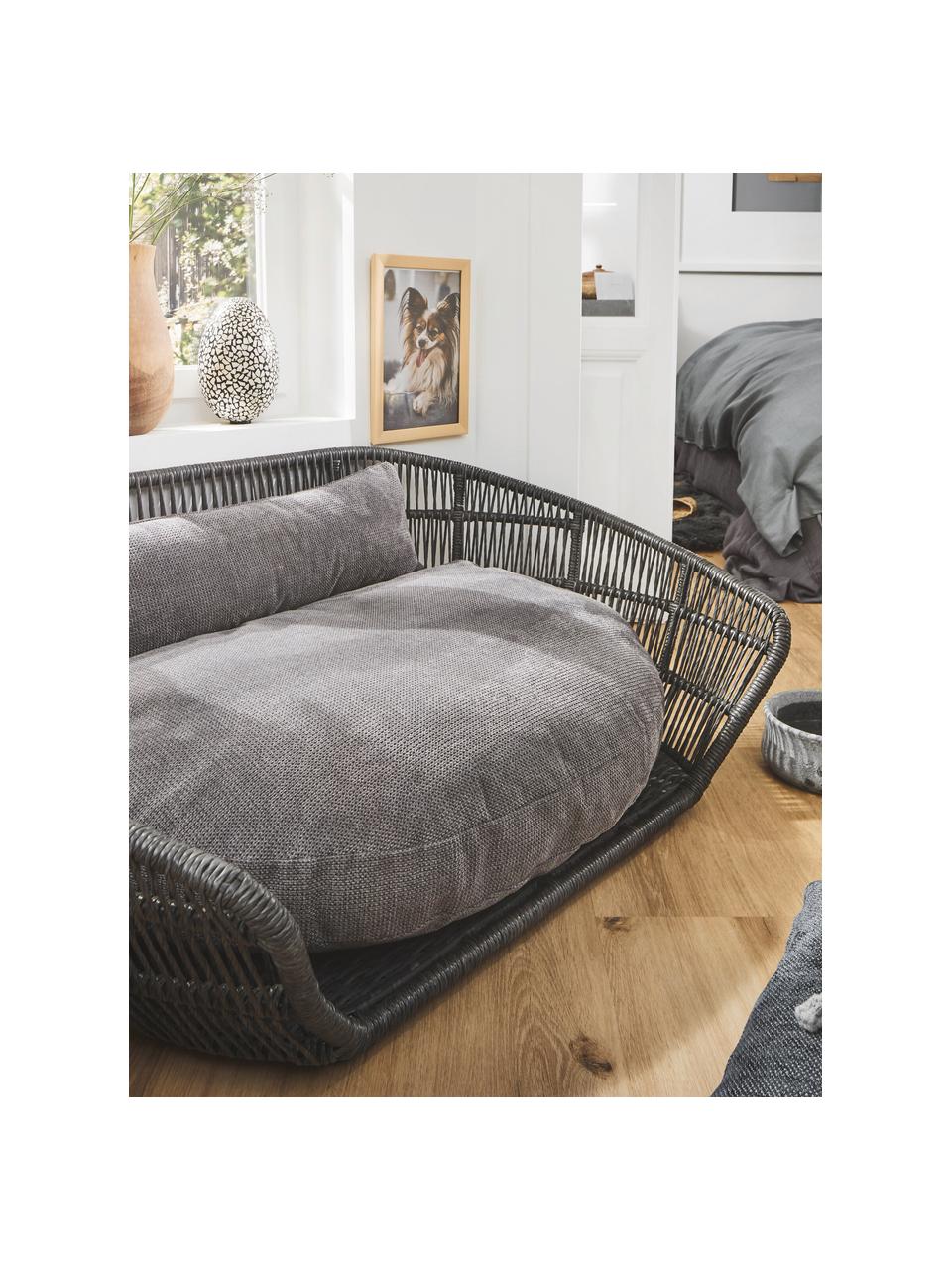 Cama para mascotas de interior/exterior Prado, Tapizado: 90% poliéster, 10% nylon , Estructura: aluminio con pintura en p, Gris antracita, An 110 x F 74 cm