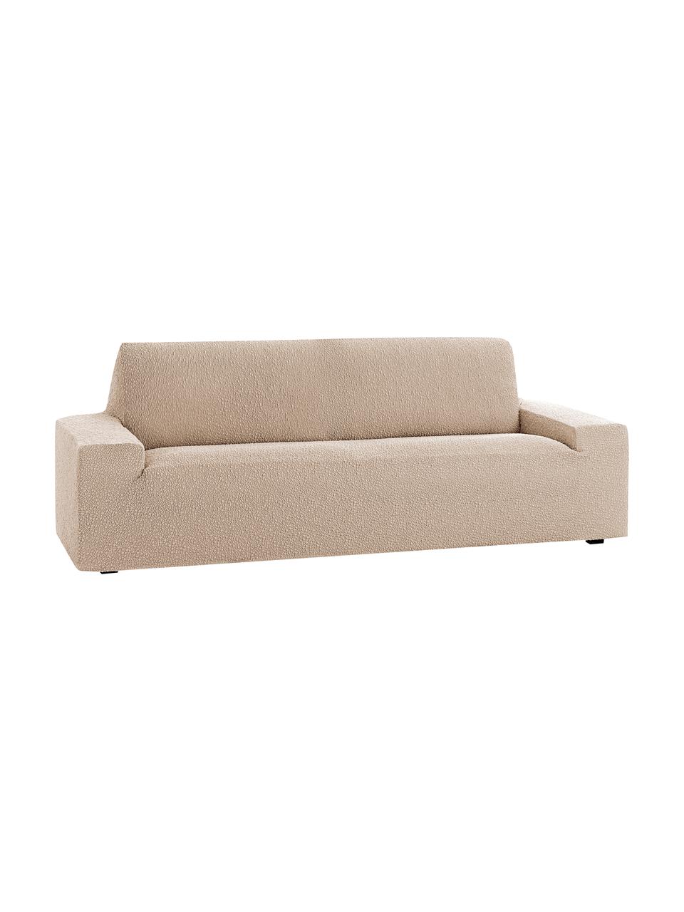 Housse de canapé Roc, 55 % polyester, 35 % coton, 10 % élastomère, Beige, larg. 200 x haut. 120 cm