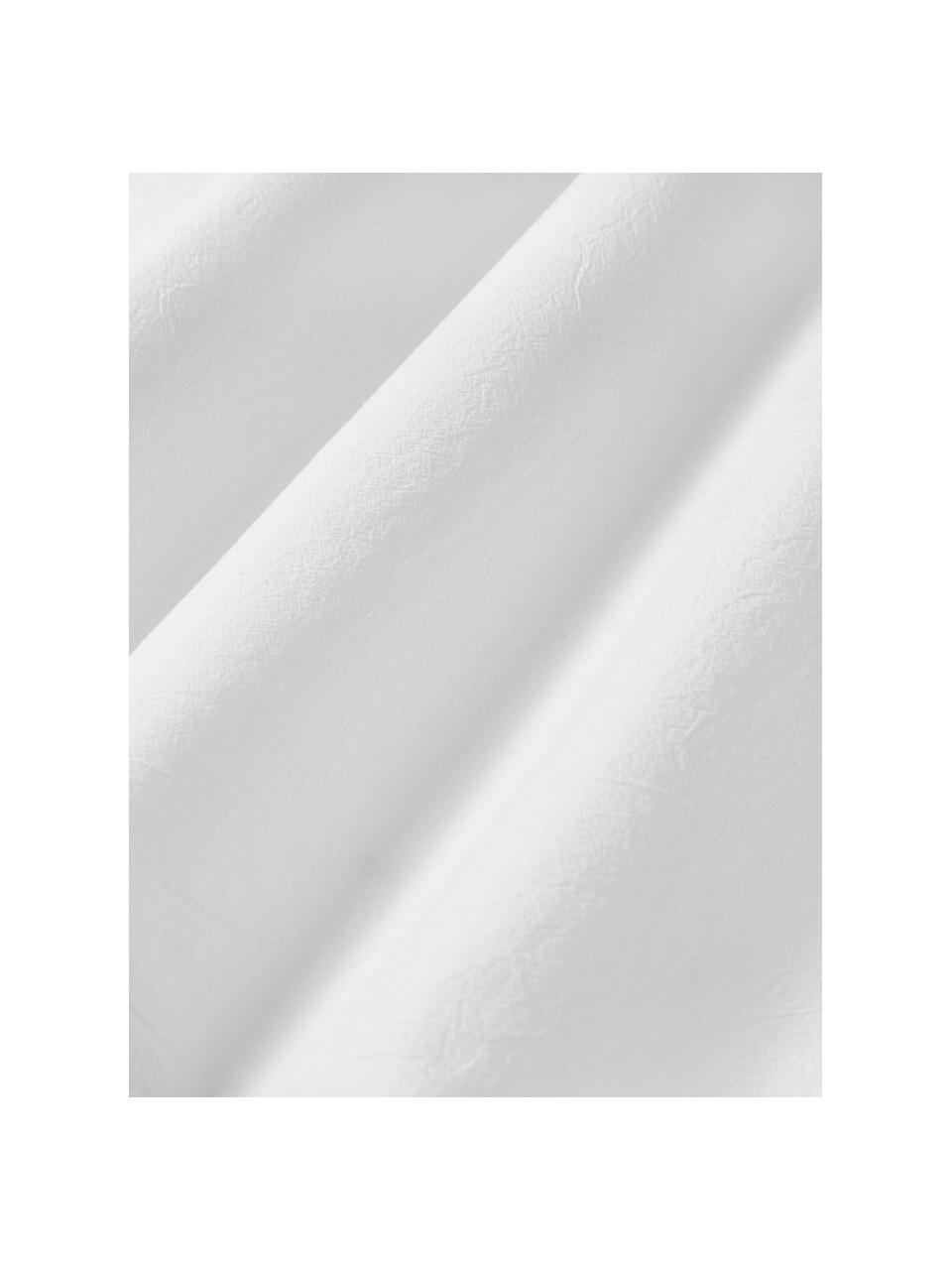 Drap plat en coton Abra, Blanc, larg. 240 x long. 280 cm