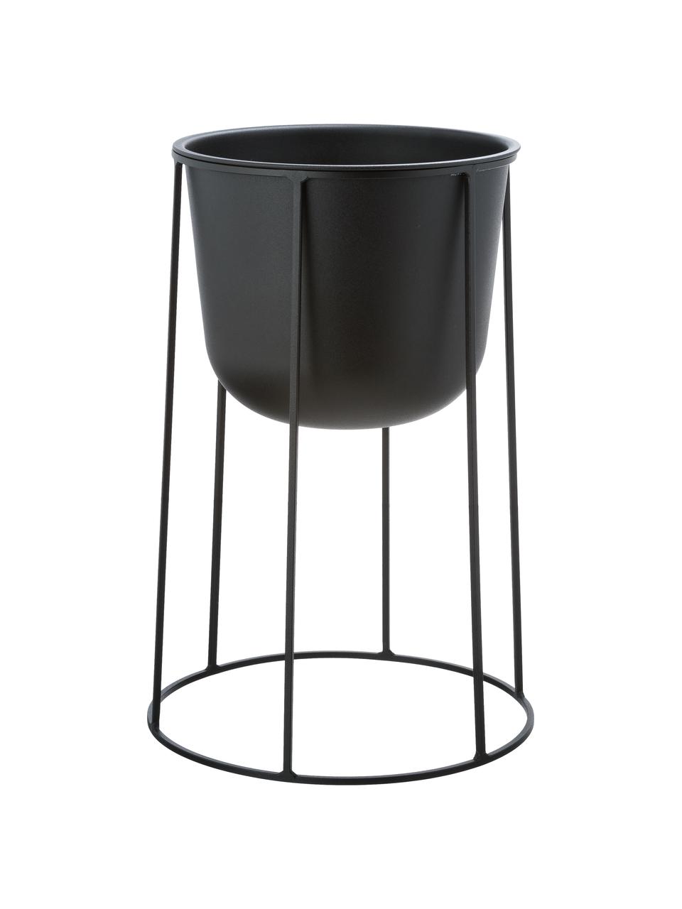 Maceta Wire Pot, Acero con pintura en polvo, Negro, Ø 23 x Al 17 cm