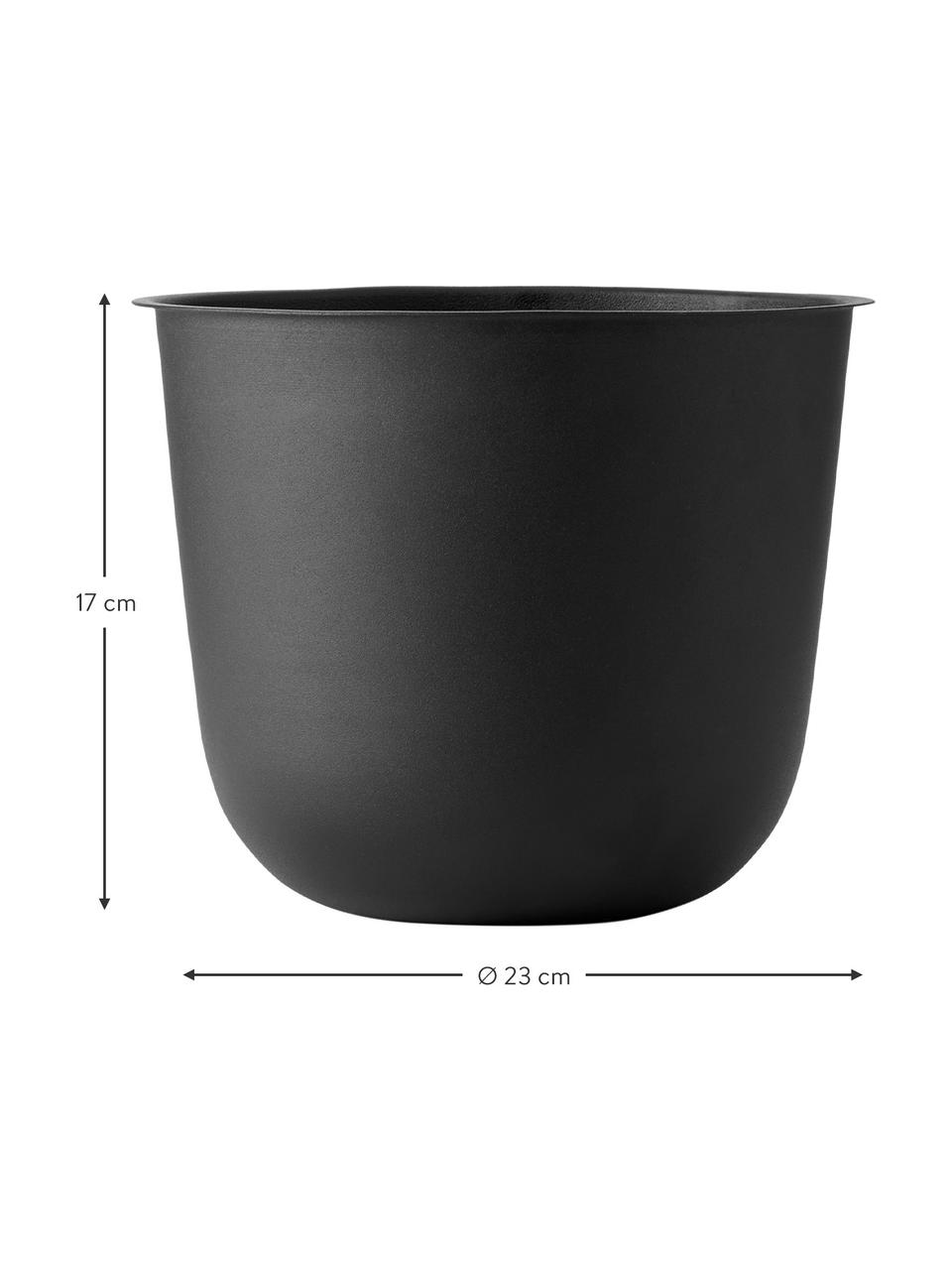 Portavaso grande in acciaio Wire Pot, Acciaio verniciato a polvere, Nero, Ø 23 x Alt. 17 cm