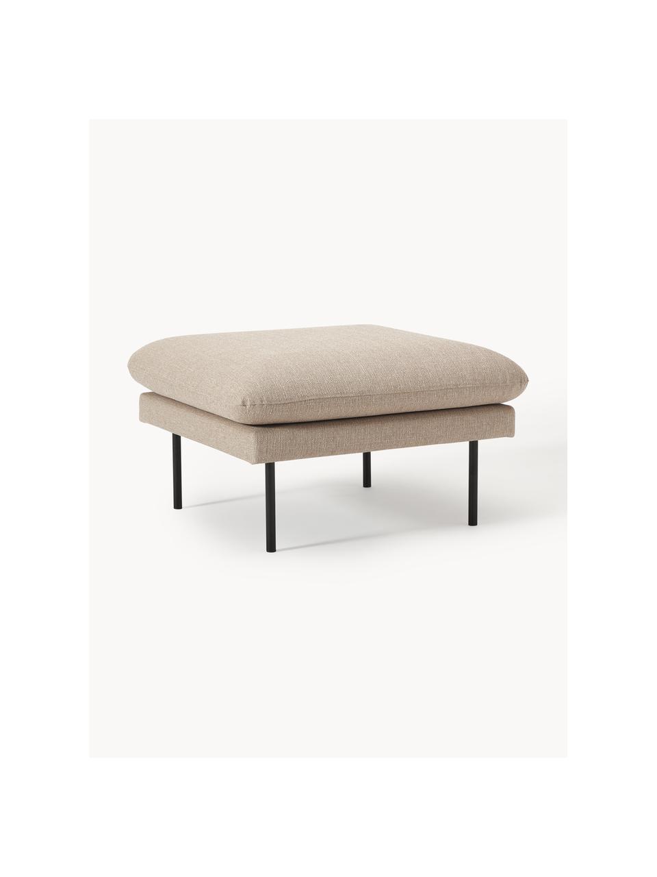 Sofa-Hocker Moby, Bezug: Polyester Der hochwertige, Gestell: Massives Kiefernholz, Bir, Füße: Metall, pulverbeschichtet, Webstoff Beige, B 78 x T 78 cm