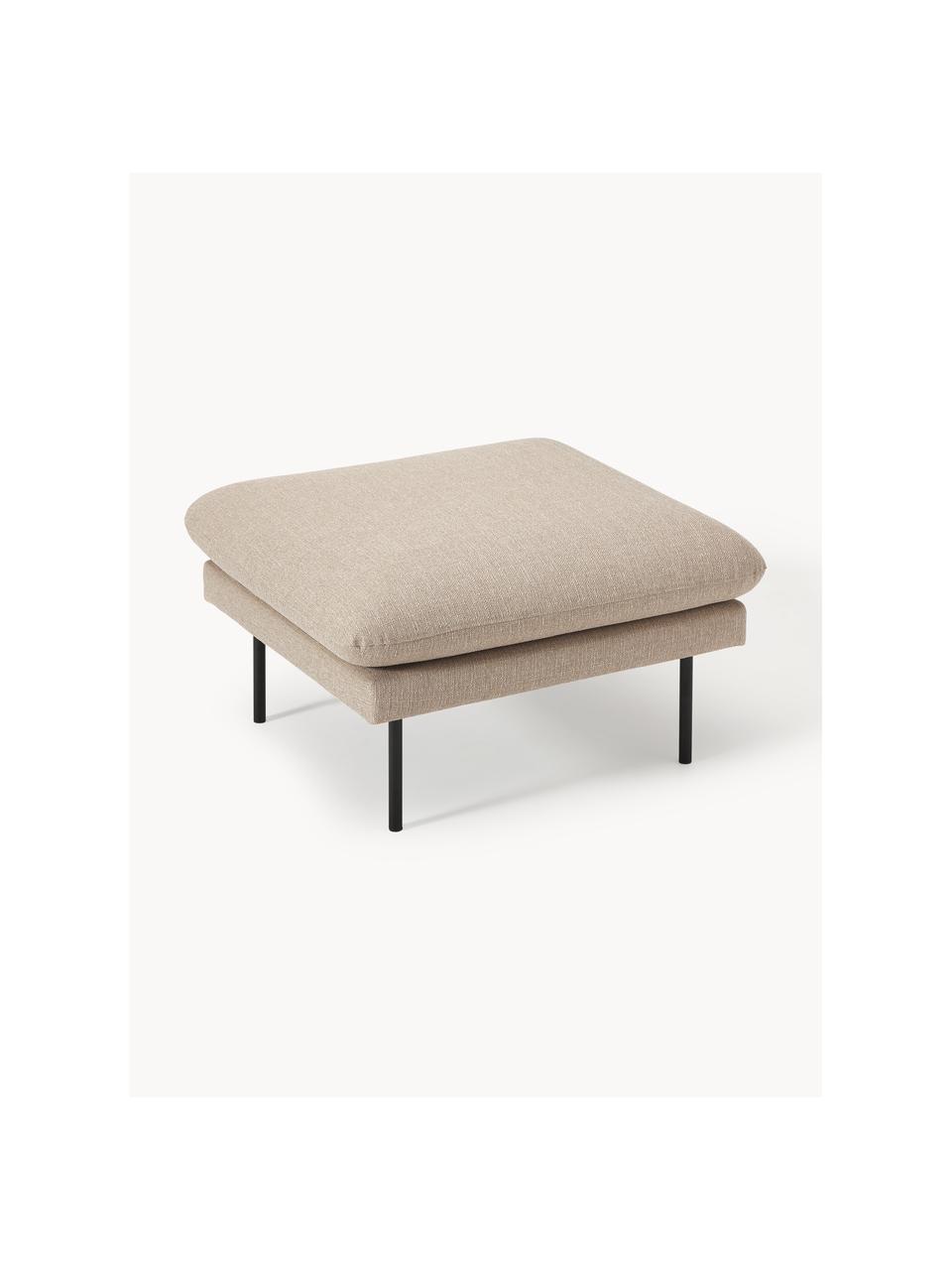 Sofa-Hocker Moby, Bezug: Polyester Der hochwertige, Gestell: Massives Kiefernholz, Bir, Füße: Metall, pulverbeschichtet, Webstoff Beige, B 78 x T 78 cm