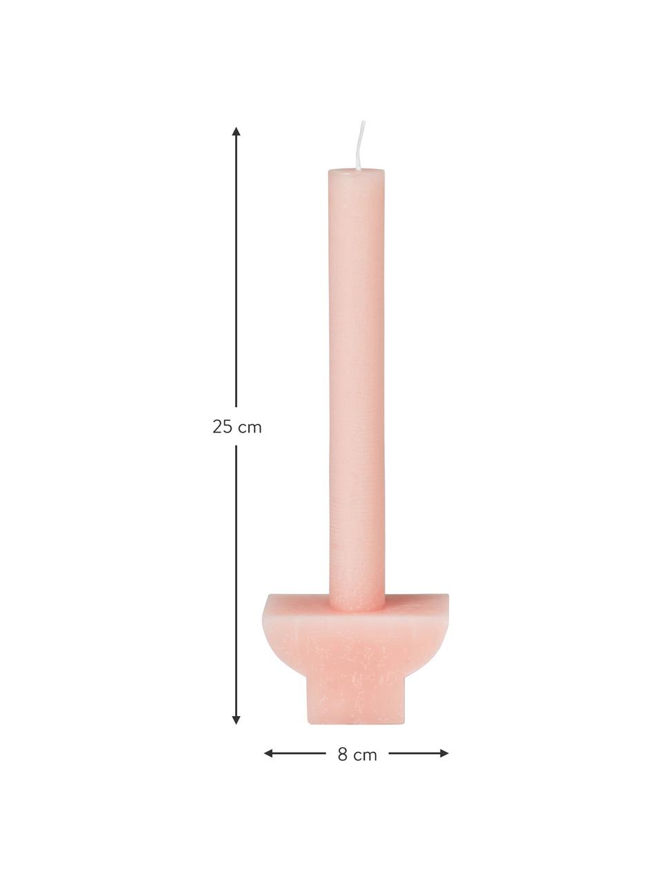 Sada svíček Pilas, 2 díly, Vosk, Růžová, Š 8 cm, V 25 cm