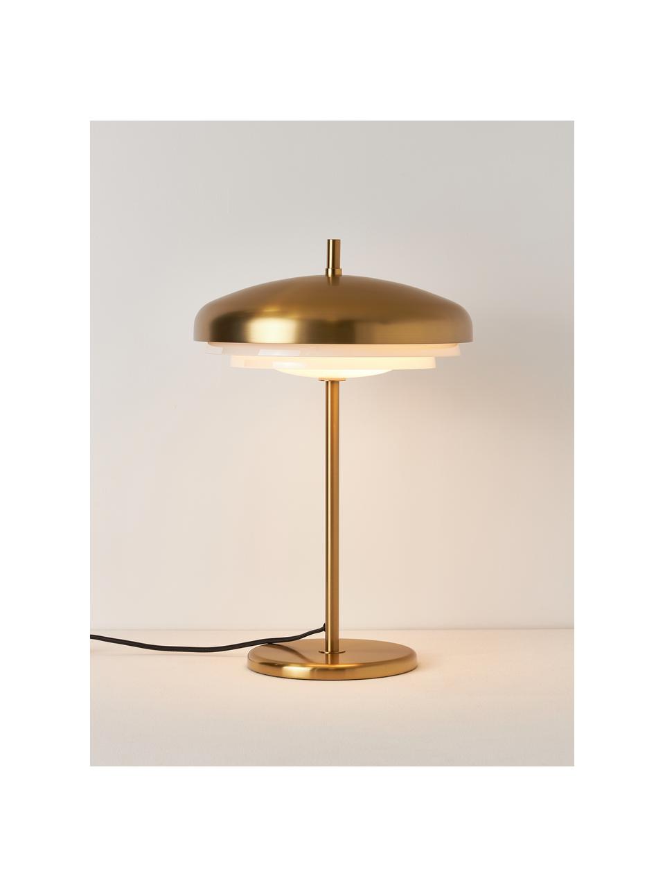 Lampe à poser Enzo, Blanc, doré, Ø 31 x haut. 47 cm