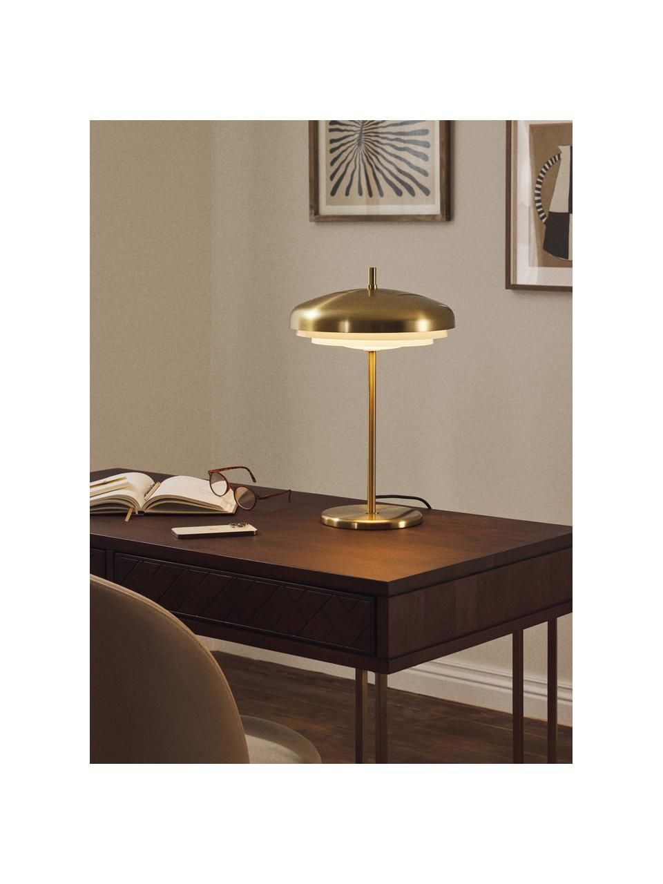 Stolní lampa Enzo, Bílá, zlatá, Ø 31 cm, V 47 cm