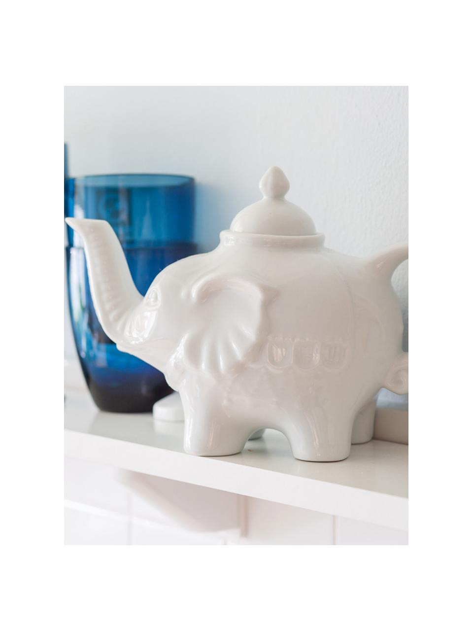 Teekanne Elephant aus Keramik, 900 ml, Keramik, Weiß, 900 ml