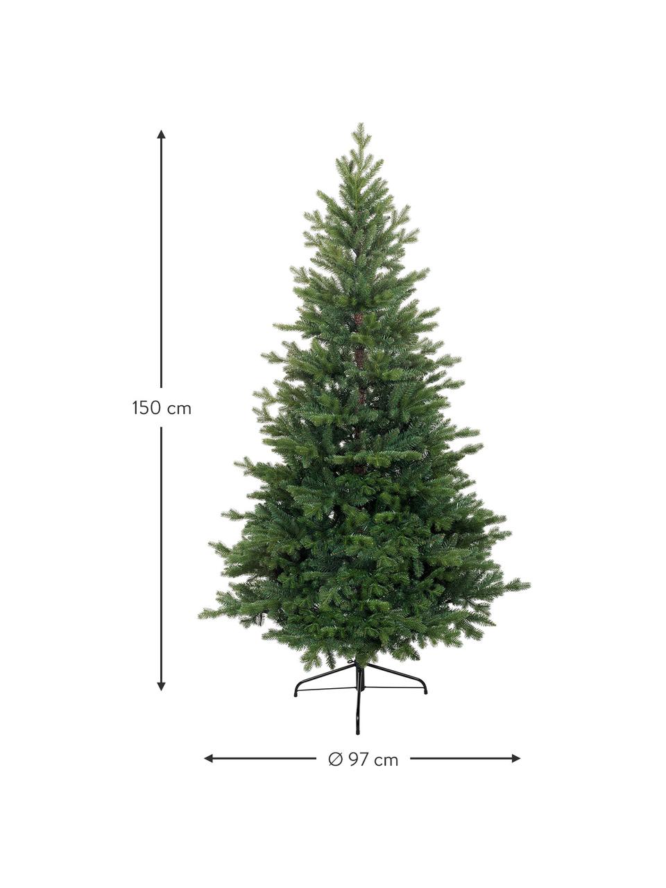 Albero di Natale artificiale Allison, Verde scuro, Ø 97 x Alt. 150 cm