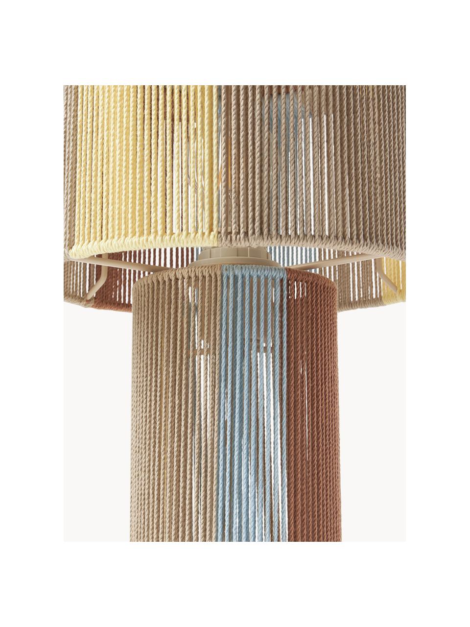 Lampe à poser en fils de lin Lace, Fibres naturelles, Multicolore, Ø 25 x haut. 38 cm