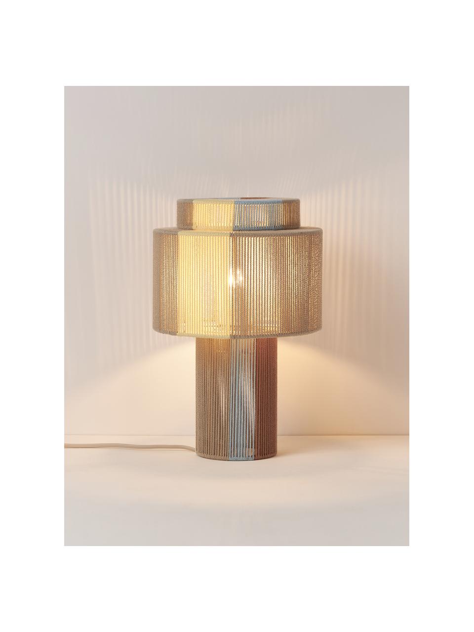 Lámpara de mesa de lino Lace, Fibra natural, Multicolor, Ø 25 x Al 38 cm