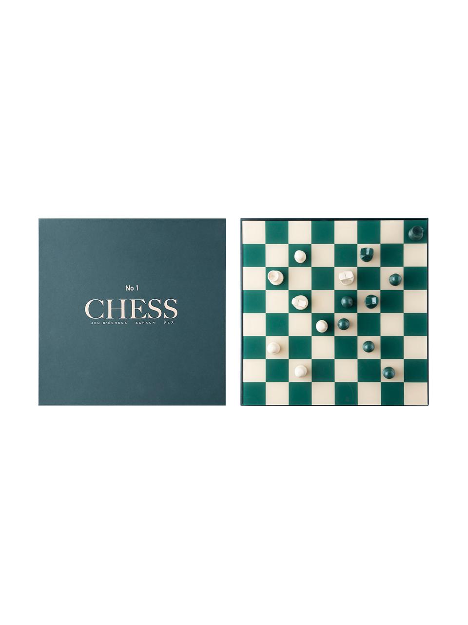 Jeu d'échecs Classic, Papier, acrylique, Beige, vert, larg. 25 x haut. 5 cm