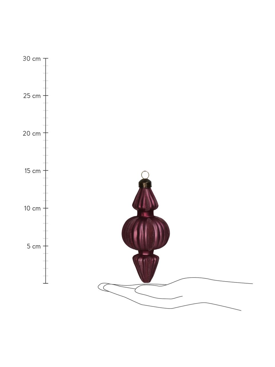 Adorno navideño Mavu, Terciopelo, Berenjena, Ø 7 x Al 15 cm