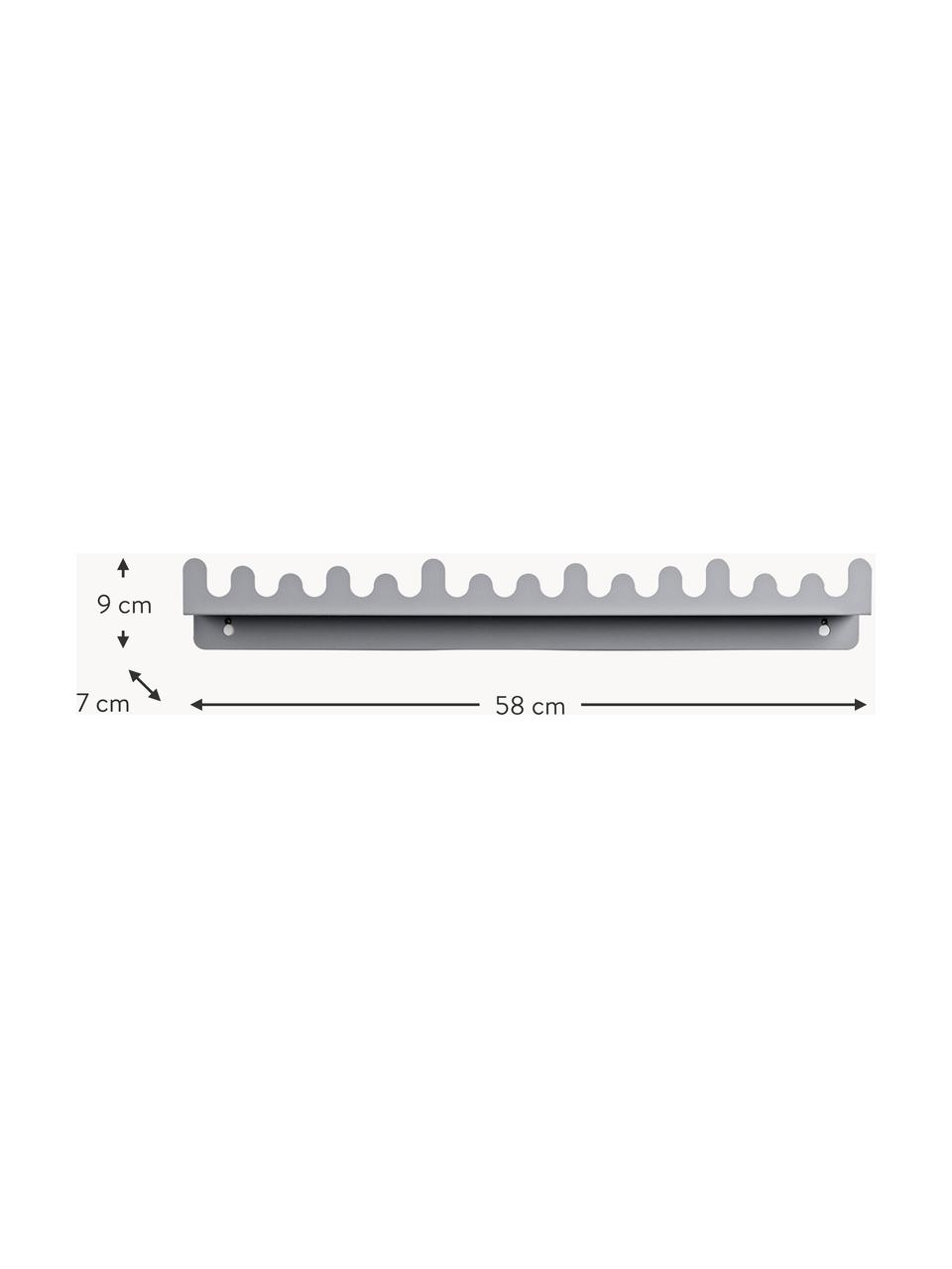 Kinder-Wandregal Doodle, Metall, pulverbeschichtet, Grau, B 58 x H 9 cm