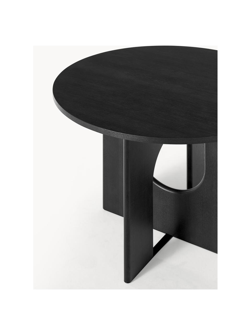 Table ronde Apollo, tailles variées, Chêne noir laqué, Ø 100 cm