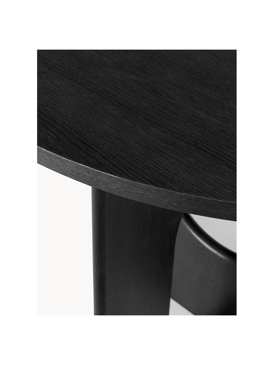 Runder Esstisch Apollo, in verschiedenen Größen, Tischplatte: Eichenholzfurnier, lackie, Beine: Eichenholz, lackiert, Met, Eichenholz, schwarz lackiert, Ø 100 cm