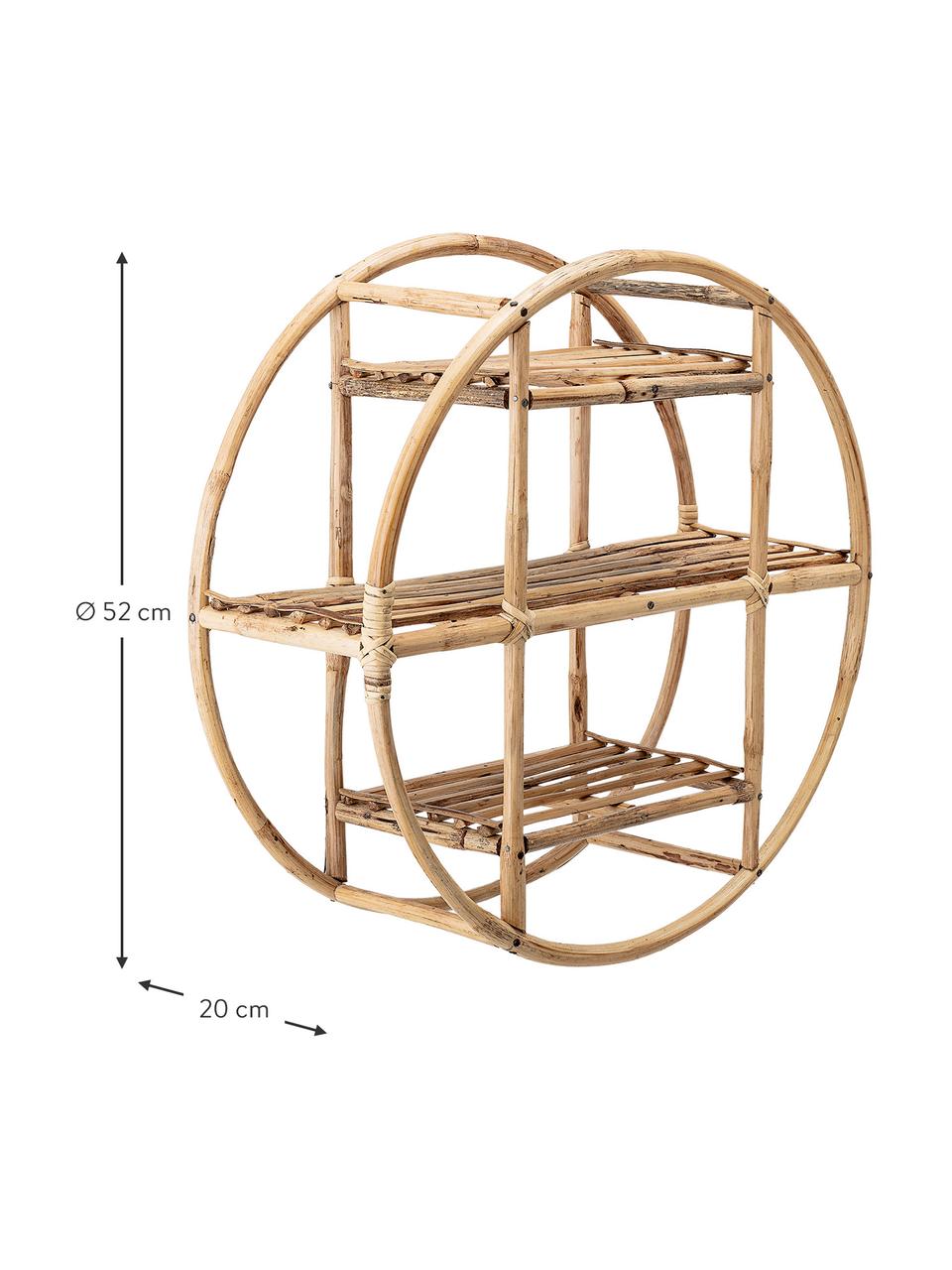 Okrągła półka ścienna z drewna bambusowego Sia, Trzcina, Brązowy, Ø 52 x G 20 cm