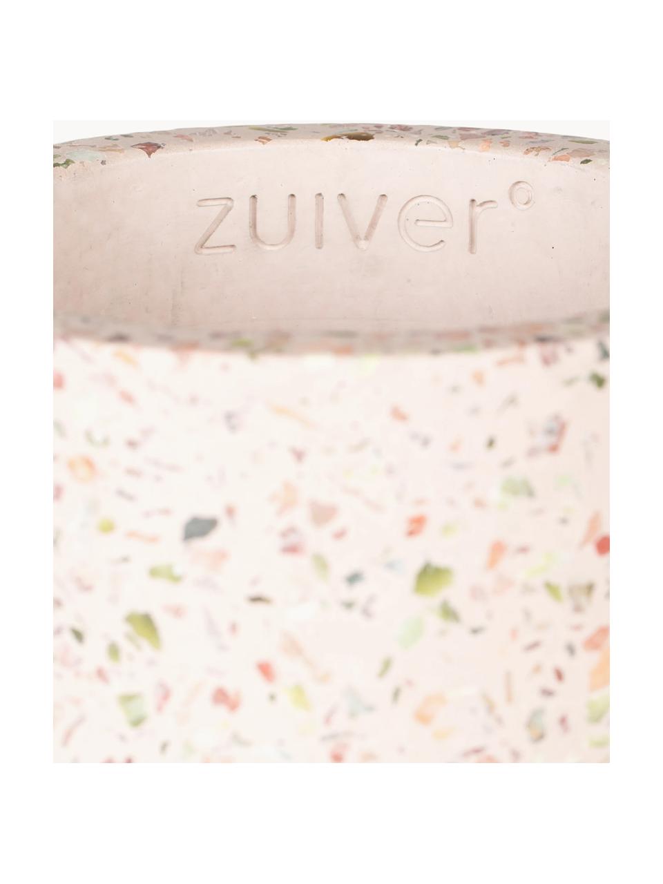 Vase en terrazzo Fajen, haut. 25 cm, Terrazzo, Terrazzo rose pâle, Ø 15 x haut. 25 cm