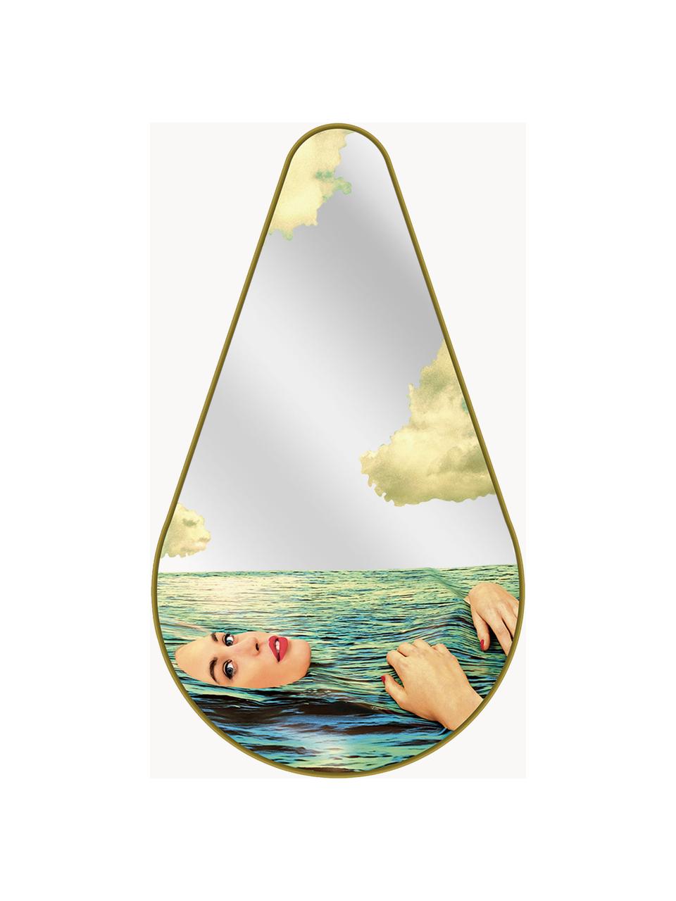 Designer Wandspiegel Sea Girl, Spiegelfläche: Spiegelglas, Rahmen: Mitteldichte Holzfaserpla, Bunt, B 45 x H 81 cm