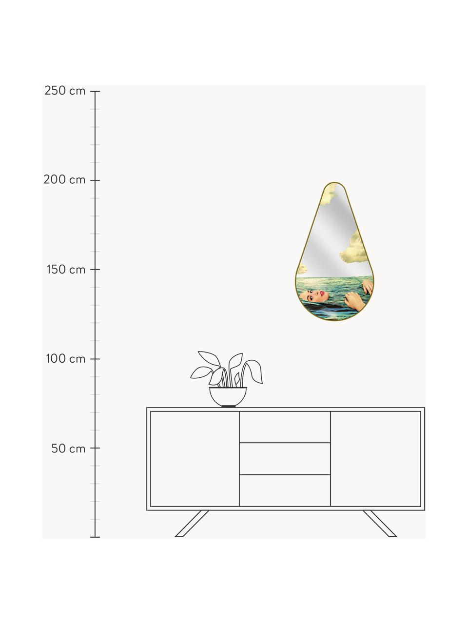 Designer Wandspiegel Sea Girl, Spiegelfläche: Spiegelglas, Rahmen: Mitteldichte Holzfaserpla, Bunt, B 45 x H 81 cm