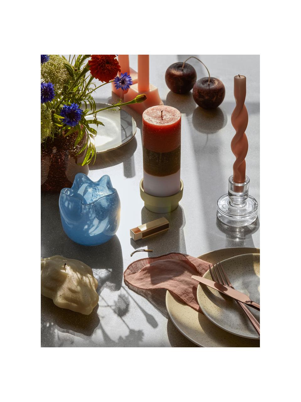 Handgemachtes Frühstücks-Set Nordic Vanilla aus Steingut, 4 Personen (12-tlg.), Steingut, Cremeweiß, gesprenkelt, Set mit verschiedenen Größen