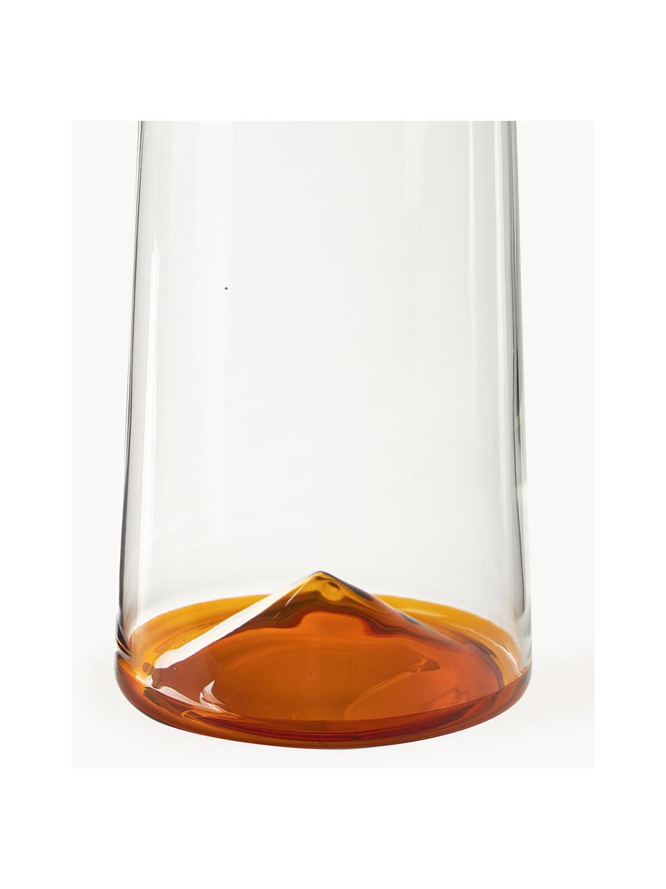 Mondgeblazen waterkaraf Hadley, 1.3 L, Borosilicaatglas, mondgeblazen 

Ontdek de veelzijdigheid van servies van borosilicaatglas thuis! 
Borosilicaatglas is een hoogwaardig, betrouwbaar en robuust materiaal. Het wordt gekenmerkt door zijn uitzonderlijke hittebestendigheid en is daarom bestand tegen extreme temperaturen. Het is daarom bijzonder geschikt voor warme dranken. Vergeleken met conventioneel glas is borosilicaatglas door zijn samenstelling en structuur beter bestand tegen breken en barsten., Transparant, oranje, 1.3 L