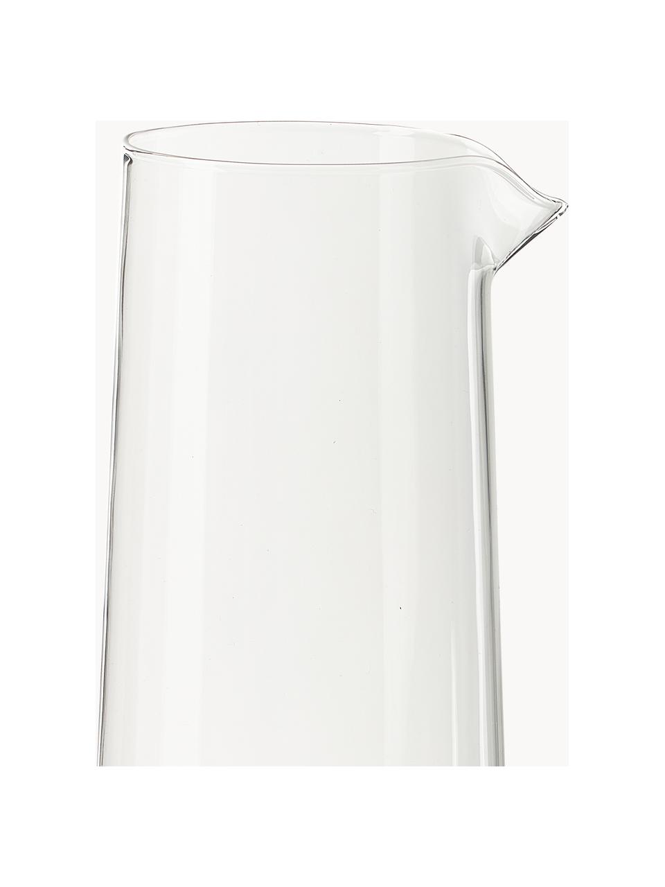 Mondgeblazen waterkaraf Hadley, 1.3 L, Borosilicaatglas, mondgeblazen 

Ontdek de veelzijdigheid van servies van borosilicaatglas thuis! 
Borosilicaatglas is een hoogwaardig, betrouwbaar en robuust materiaal. Het wordt gekenmerkt door zijn uitzonderlijke hittebestendigheid en is daarom bestand tegen extreme temperaturen. Het is daarom bijzonder geschikt voor warme dranken. Vergeleken met conventioneel glas is borosilicaatglas door zijn samenstelling en structuur beter bestand tegen breken en barsten., Transparant, oranje, 1.3 L