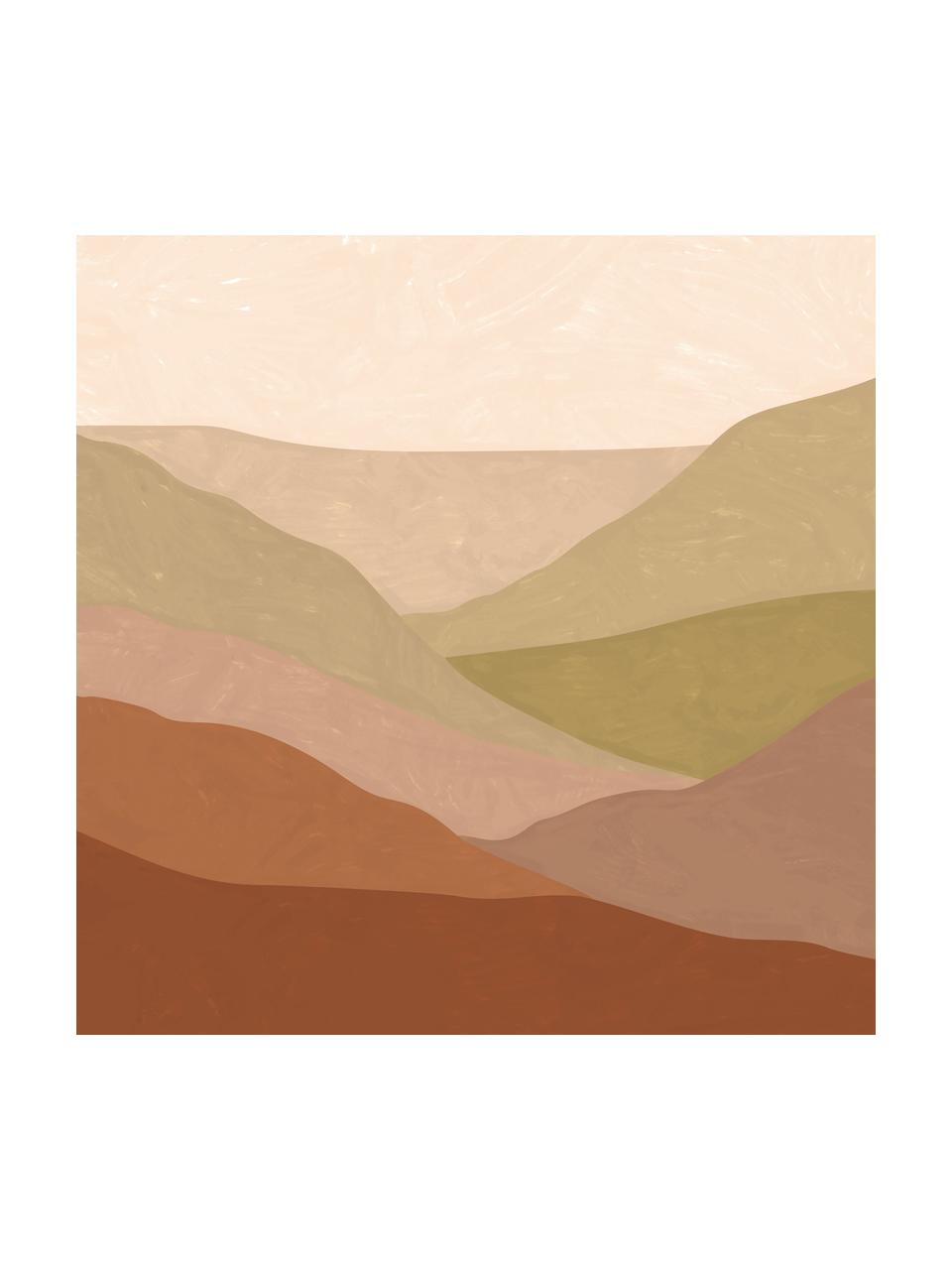 Adesivo murale Desert Landscape, Tessuto non tessuto, Tonalità marroni e beige, Larg. 300 x Alt. 280 cm