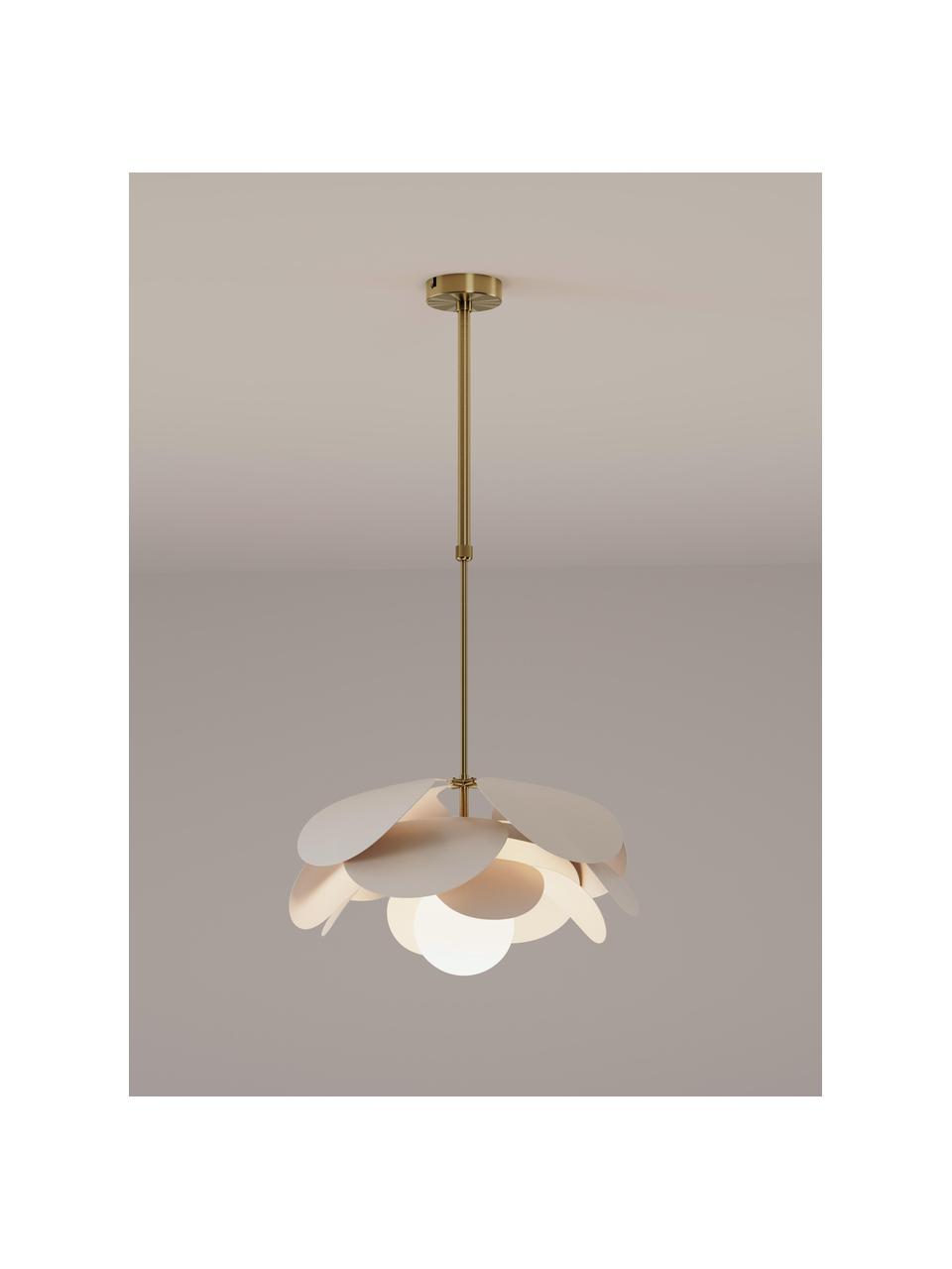 Dizajnová závesná lampa Peony, Lomená biela, odtiene zlatej, Ø 45 x V 31