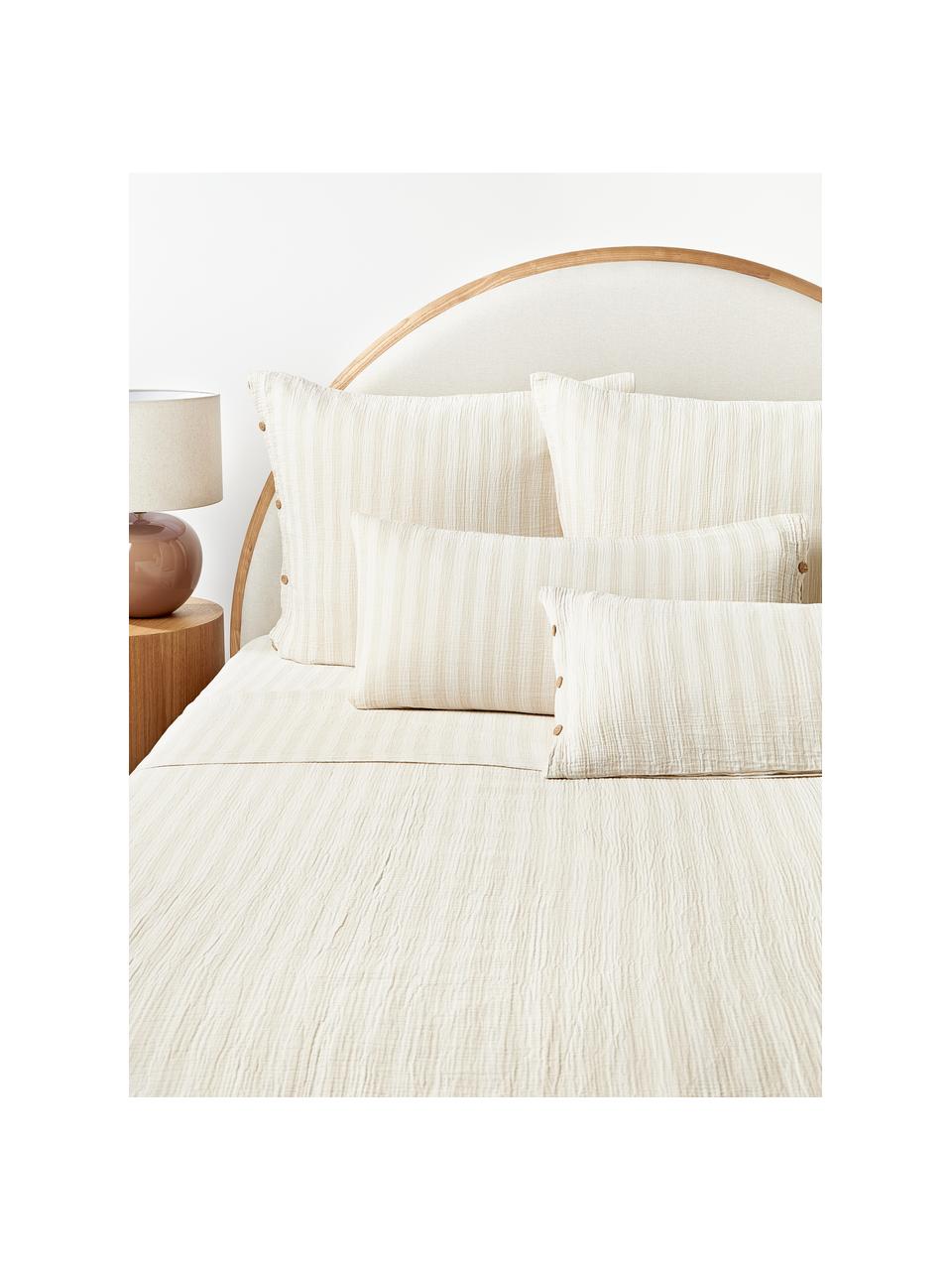 Sábana encimera de muselina Saige, Beige claro, Cama 150/160 cm (240 x 280 cm)