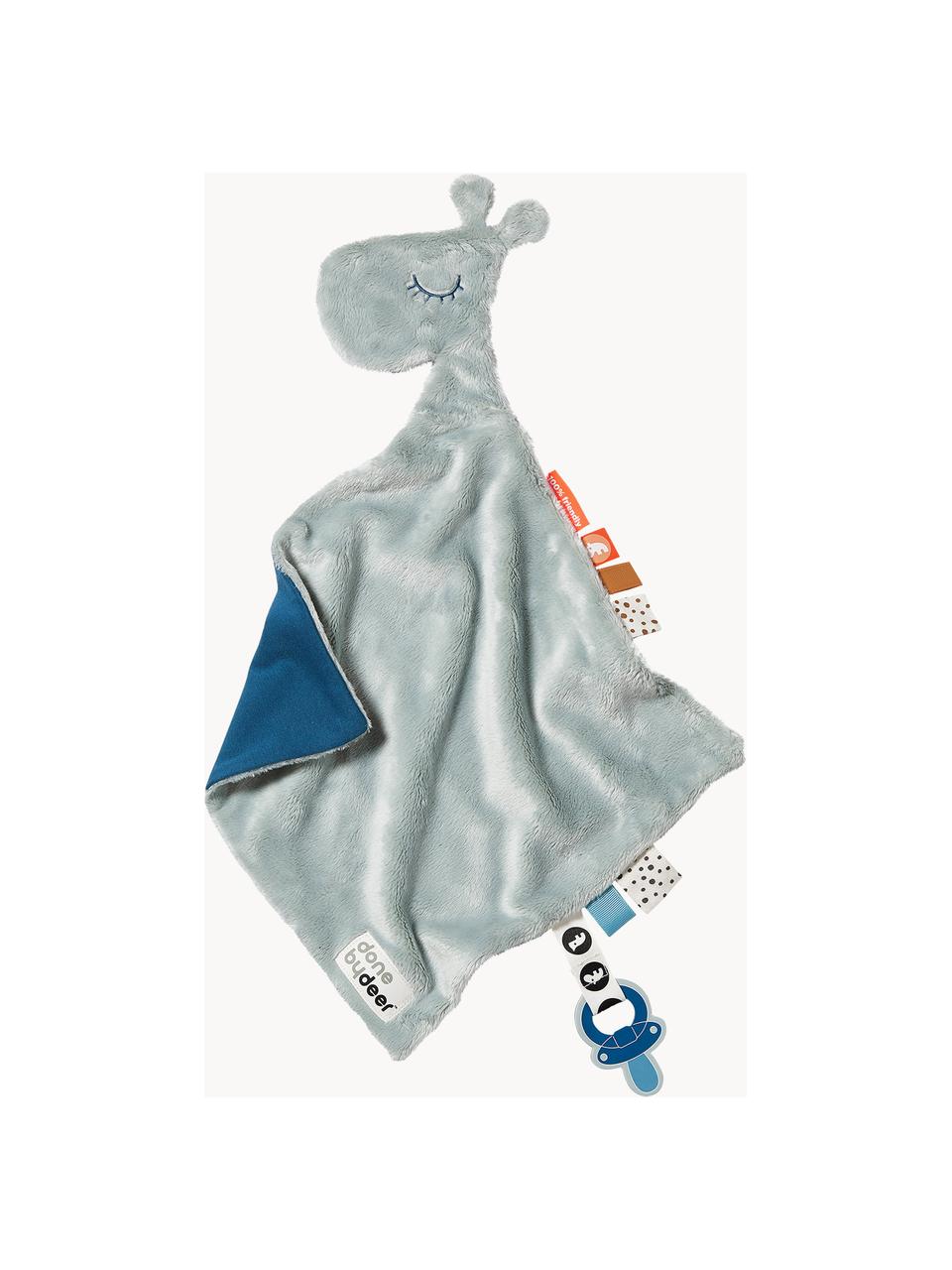 Babyknuffeldoekje Raffi, 50% katoen, 50% polyester, Lichtblauw, donkerblauw, B 30 x L 30 cm