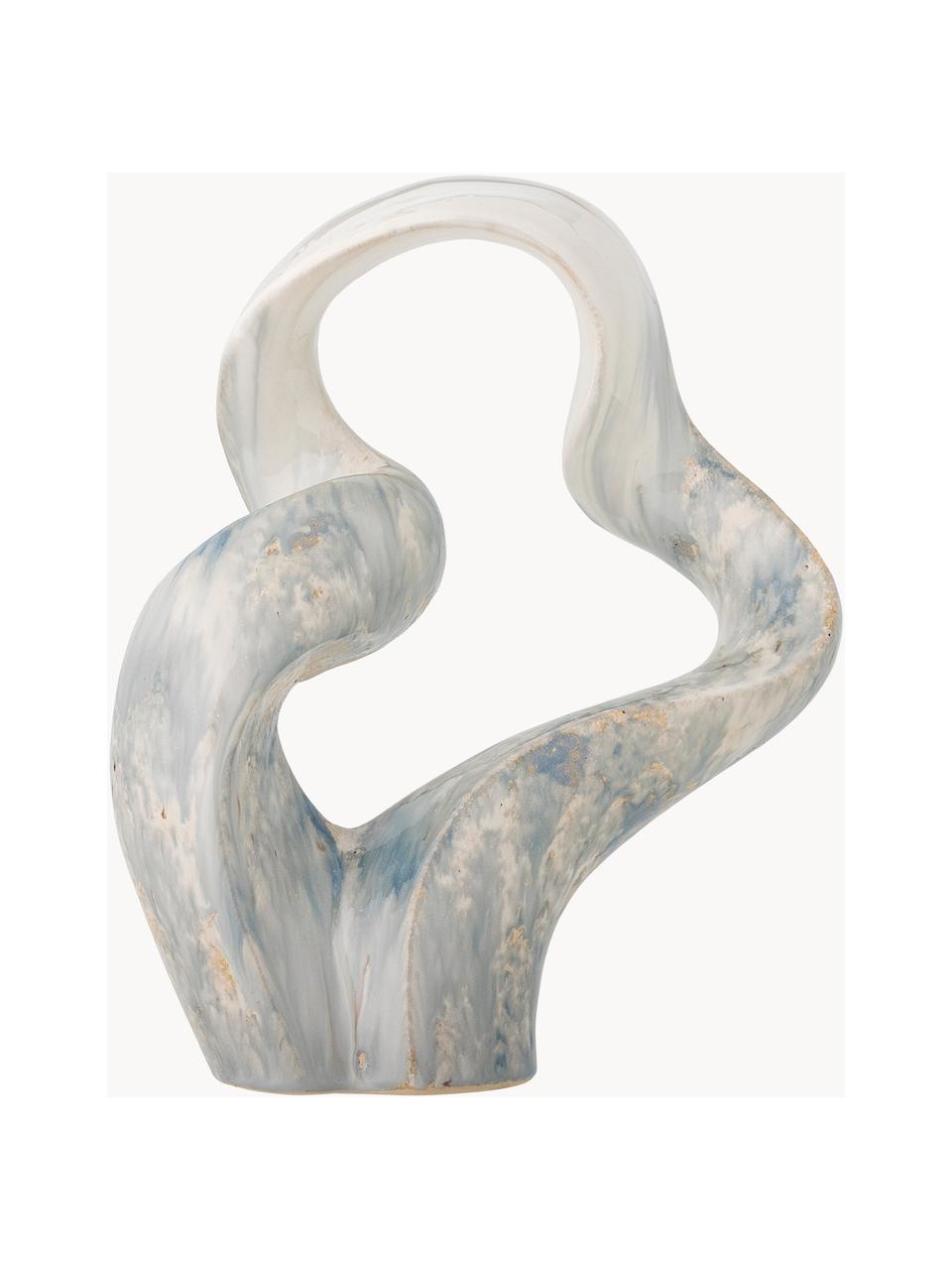 Decoratief object Rouyi, Keramiek, Gebroken wit, lichtblauw, B 28 x H 35 cm