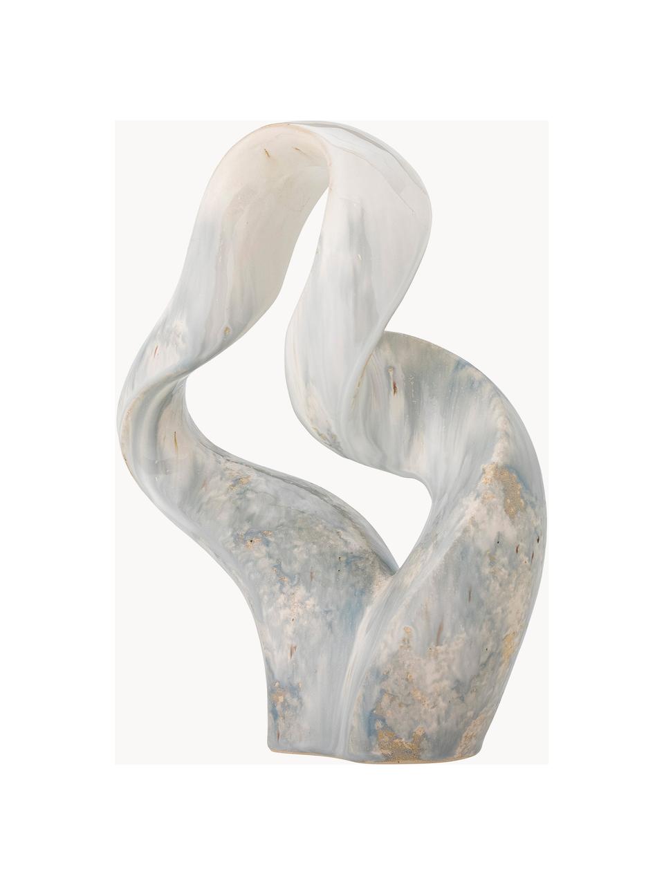 Dekorácia Rouyi, Kamenina, Lomená biela, svetlomodrá, Š 28 x V 35 cm