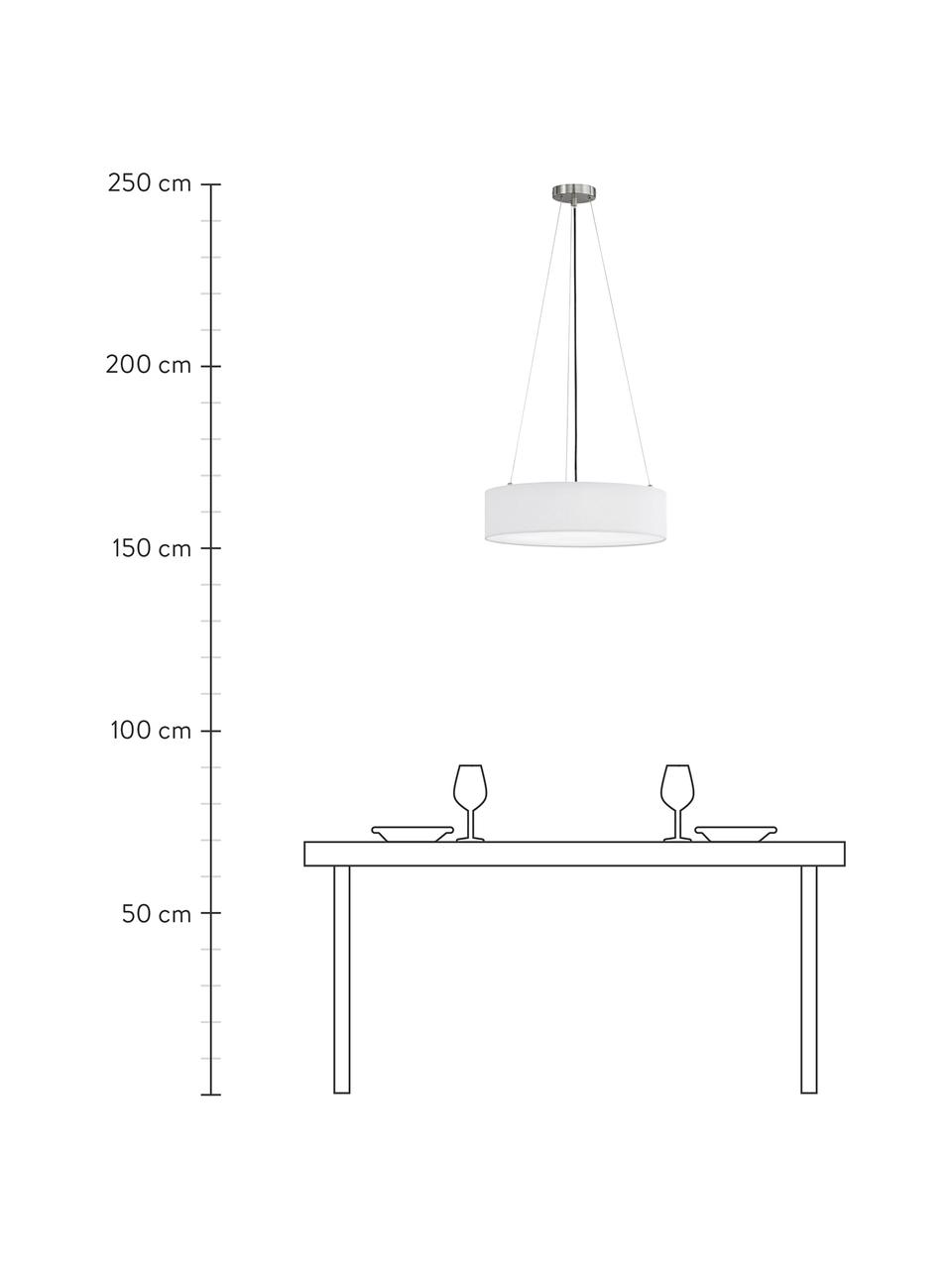 Klasická závesná lampa Pina, Biela