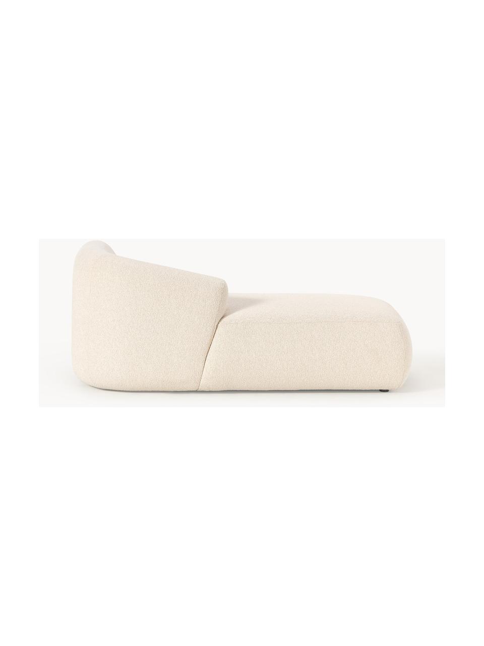 Módulo diván en tejido bouclé Sofia, Tapizado: tejido bouclé (100% polié, Estructura: madera de pícea, tablero , Patas: plástico Este producto es, Bouclé beige claro, An 185 x F 92 cm, chaise longue derecha