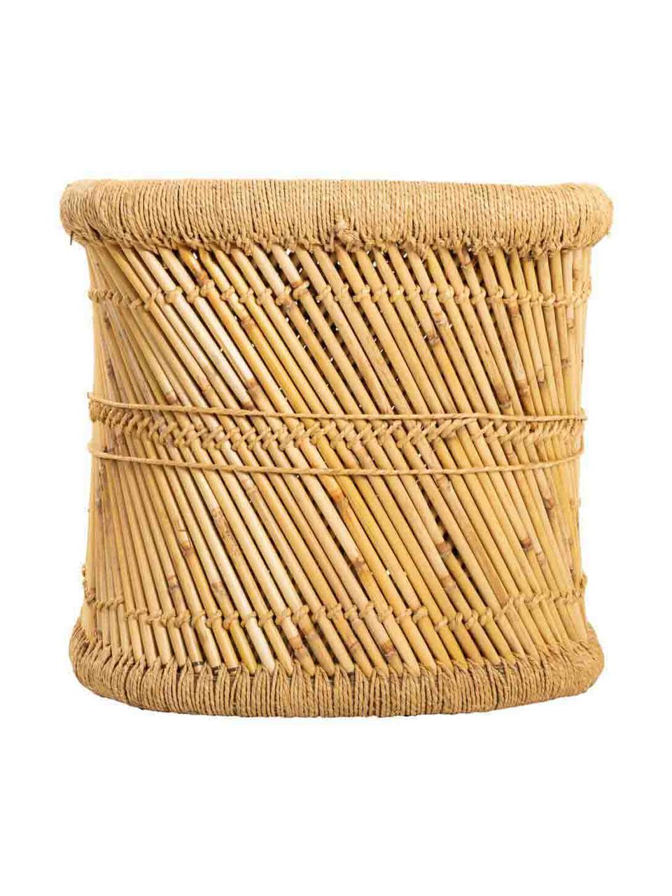 Zewnętrzny stolik pomocniczy z drewna bambusowego Ariadna, Drewno bambusowe, lina, Brązowy, S 79 x G 48 cm