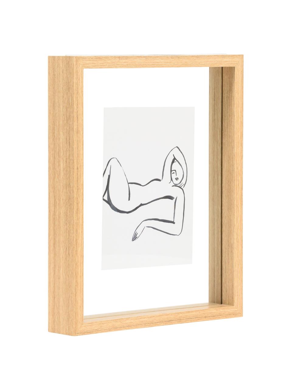 Ingelijste digitale print Aesthetic, Lijst: MDF, Afbeelding: papier, Bruin, wit, zwart, 20 x 25 cm