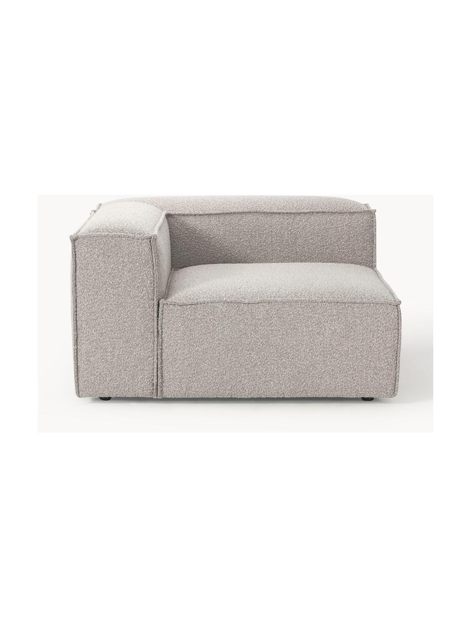 Eckmodul Lennon aus Bouclé, Bezug: Bouclé (100 % Polyester) , Gestell: Massives Kiefernholz, Spe, Bouclé Taupe, B 119 x T 119 cm, Eckteil links