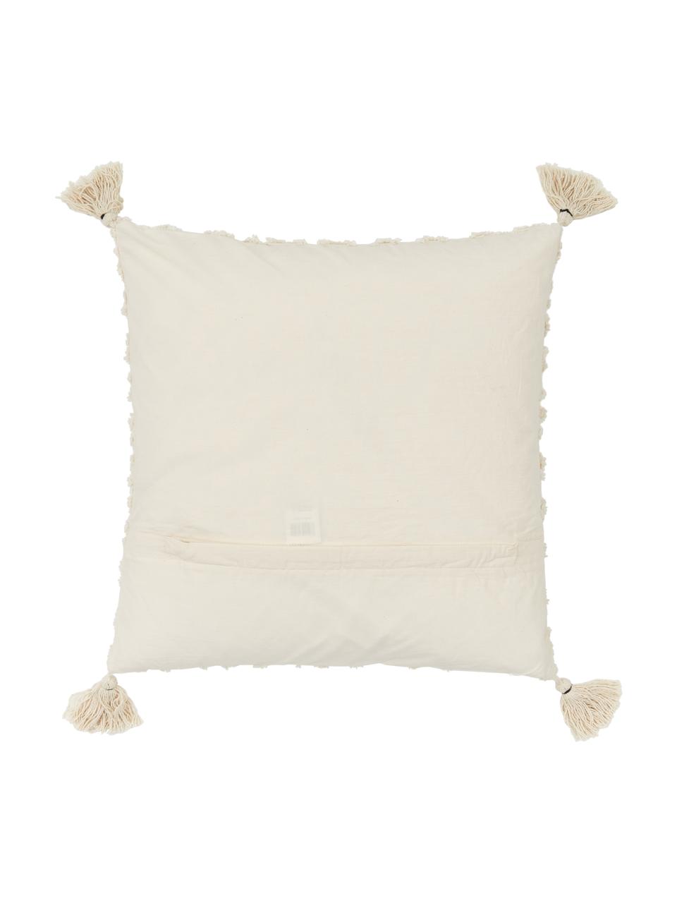 Poszewka na poduszkę z chwostami Royal, 100% bawełna, Złamana biel, S 45 x D 45 cm