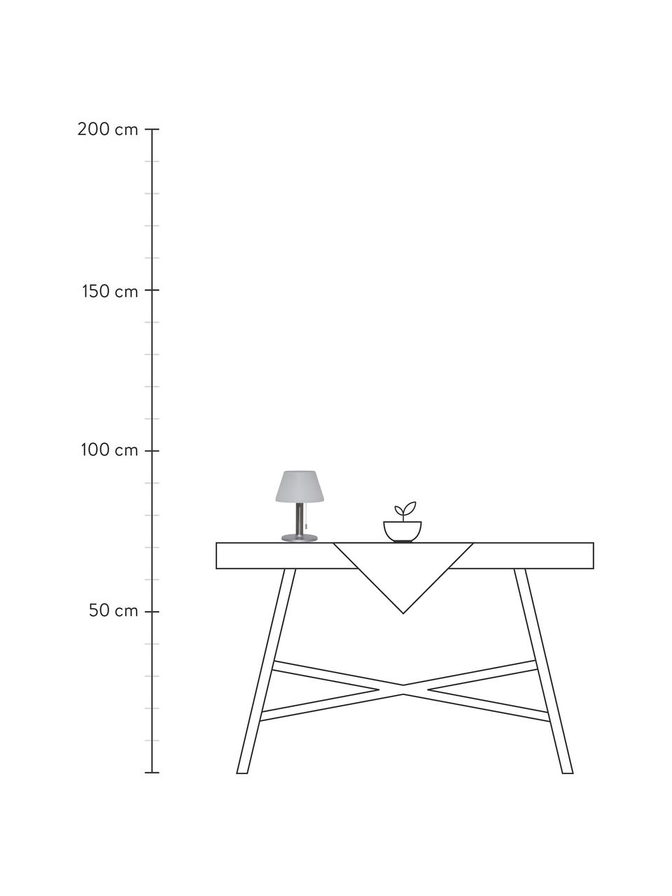 Lampada da tavolo solare da esterno Solia, Paralume: materiale sintetico, Base della lampada: acciaio inossidabile, Bianco, argentato, Ø 20 x Alt. 28 cm