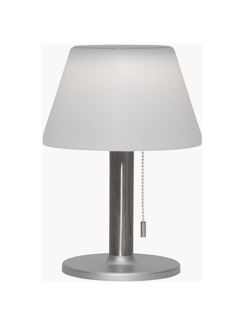 Solární venkovní stolní lampa Solia, Bílá, stříbrná, Ø 20 cm, V 28 cm