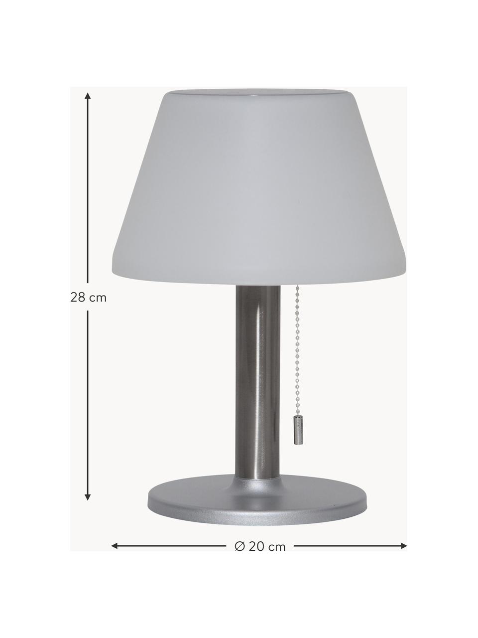 Solární venkovní stolní lampa Solia, Bílá, stříbrná, Ø 20 cm, V 28 cm