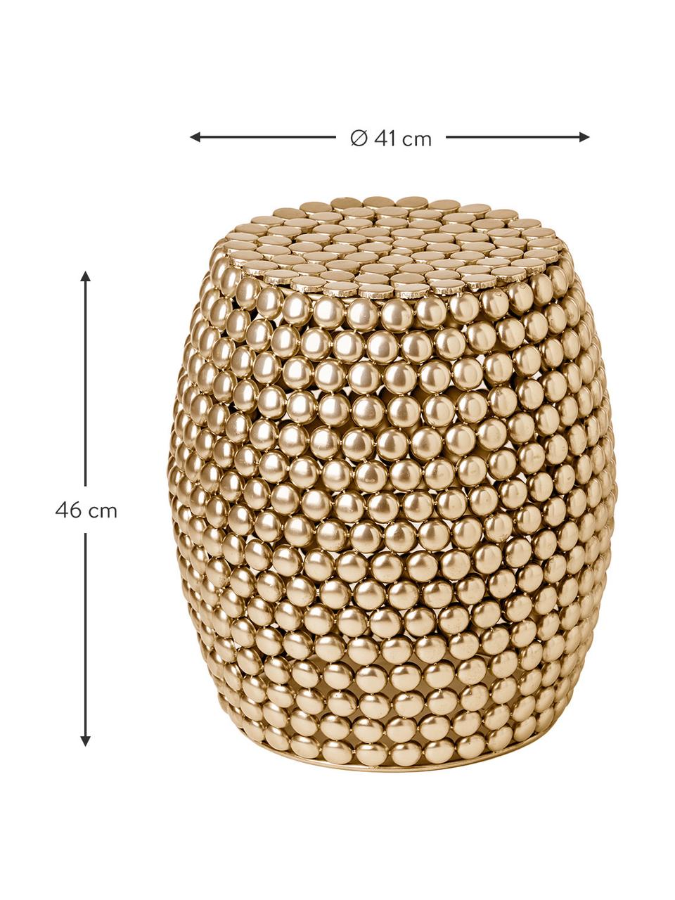 Tavolino / sgabello in metallo Luca, Metallo, Dorato, Ø 41 x Alt. 46 cm