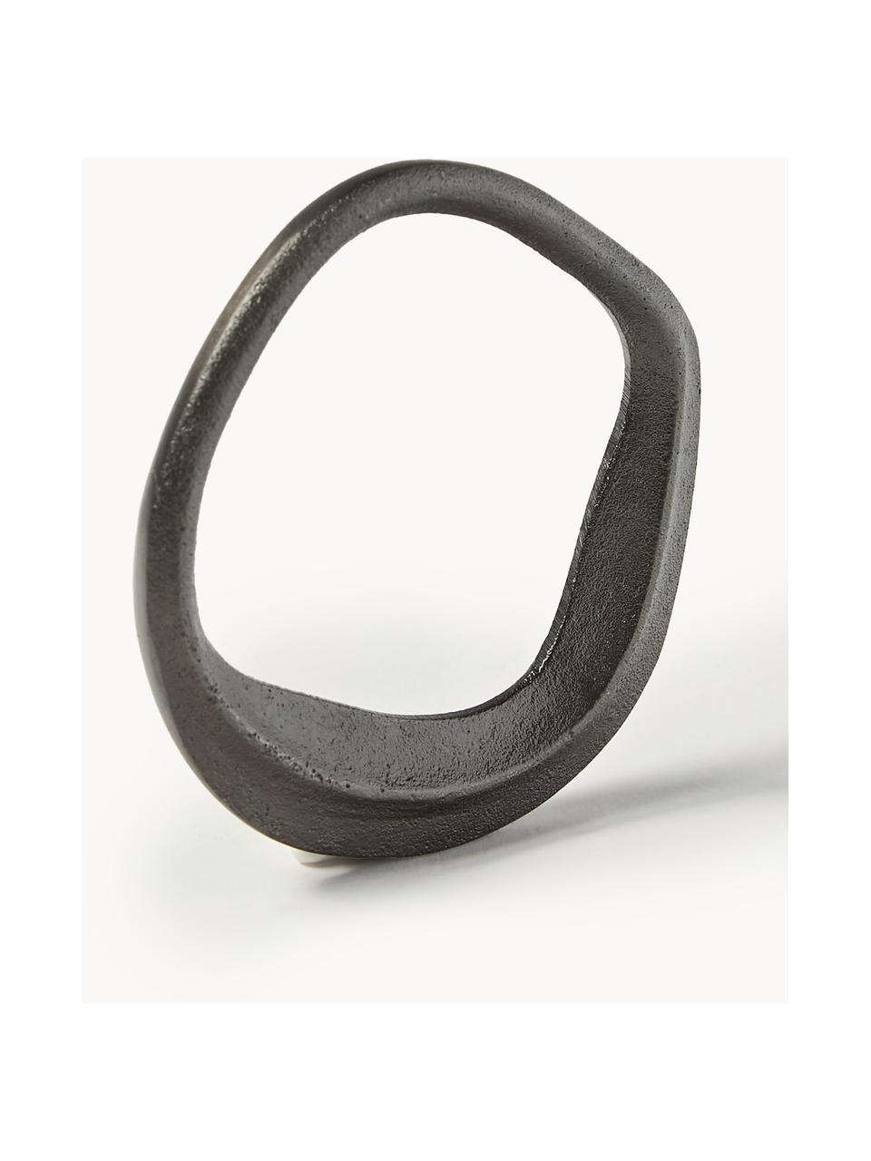 Ronds de serviette de table Flow, 4 élém., Laiton, laqué, Anthracite, larg. 7 x haut. 7 cm