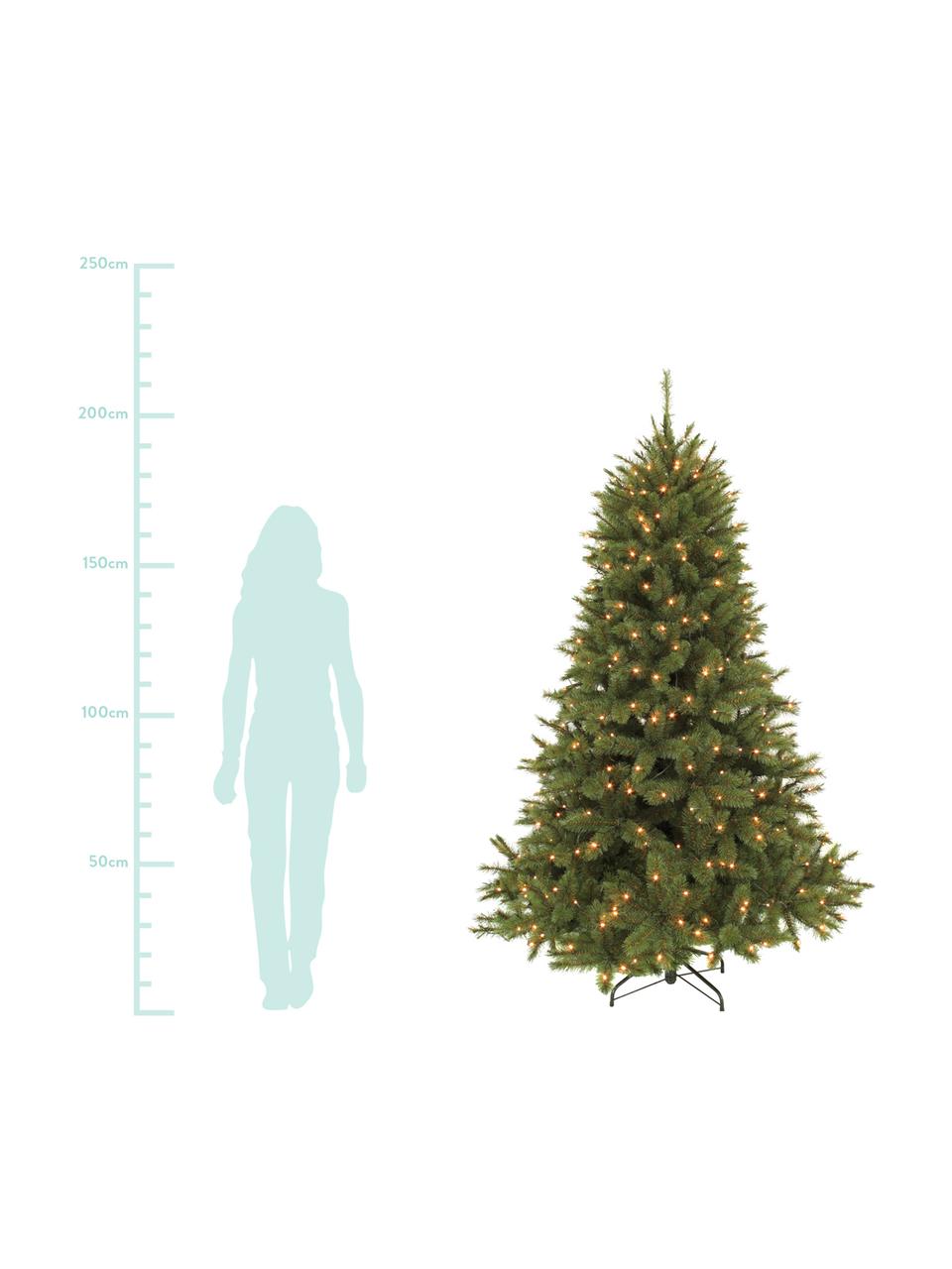 Árbol de Navidad LED Forest, Agujas: plástico (PVC), Verde oscuro, Ø 119 x Al 155 cm