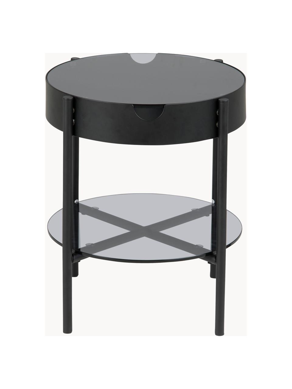 Stolik pomocniczy Tipton, Stelaż: metal malowany proszkowo, Czarny, ciemny szary, Ø 45 x W 50 cm